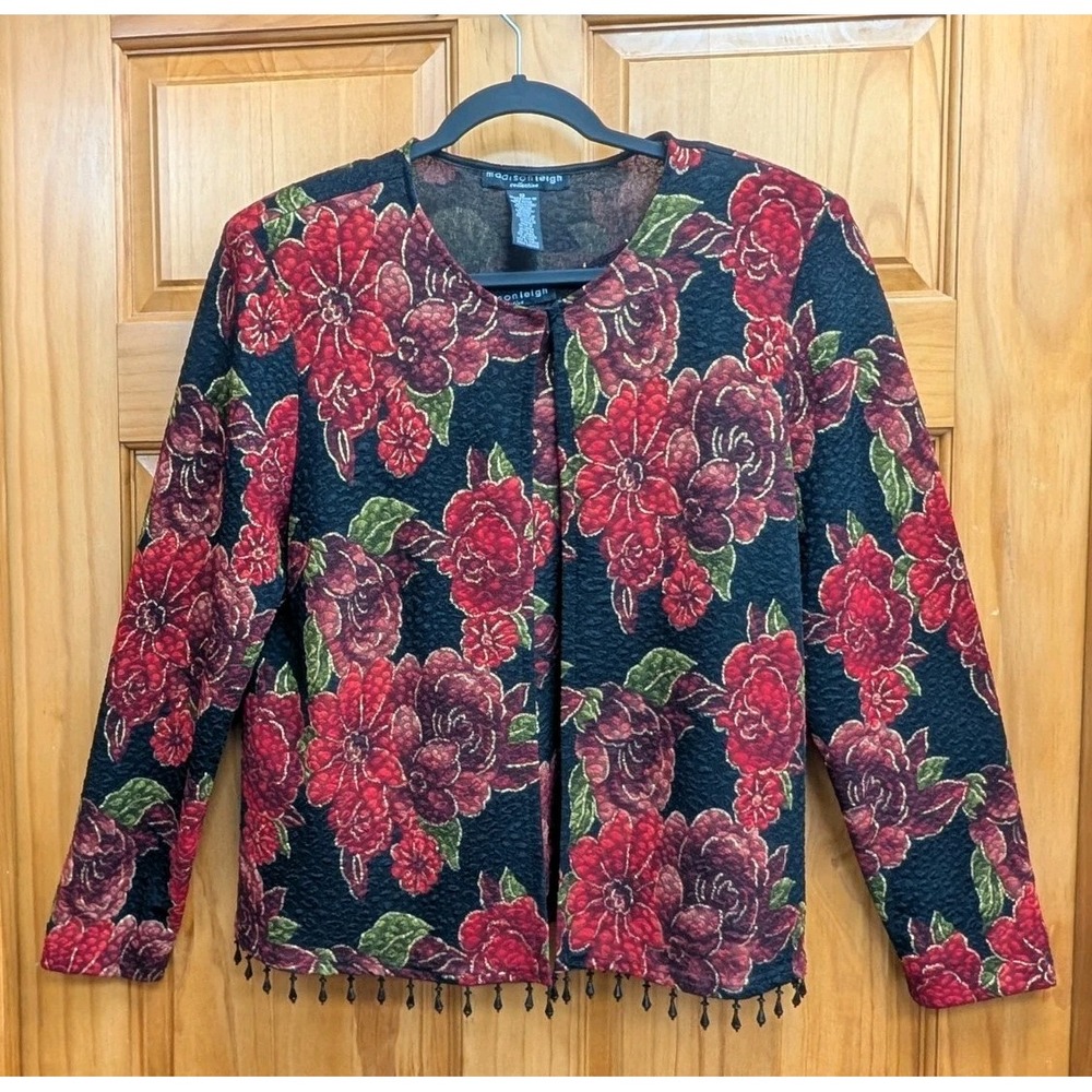 Madison Leigh Collection 2 Piece Set Size 12 Beaded Jacket and Tank Christmas